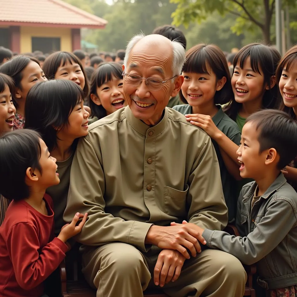 Bác Hồ và các em nhỏ