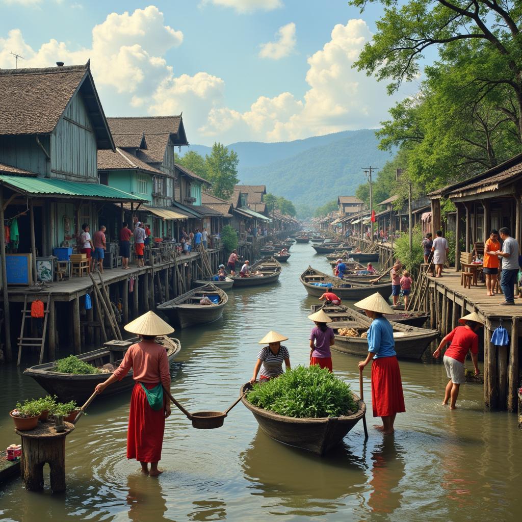 Cuộc sống làng chài ven sông