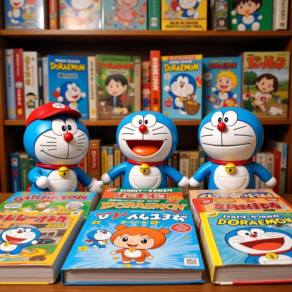 Bộ sưu tập truyện tranh Doraemon đầy màu sắc.