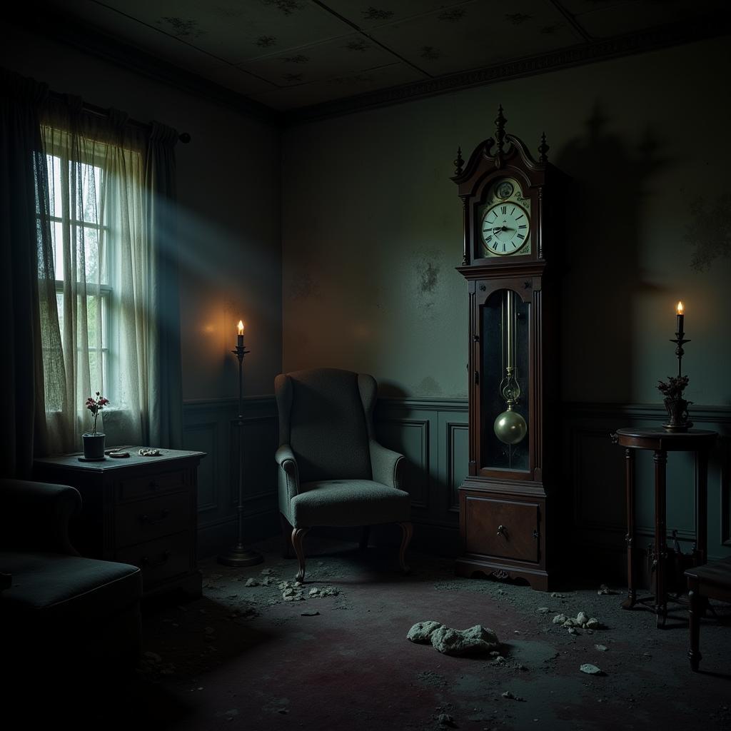 Mysterious haunted house interior