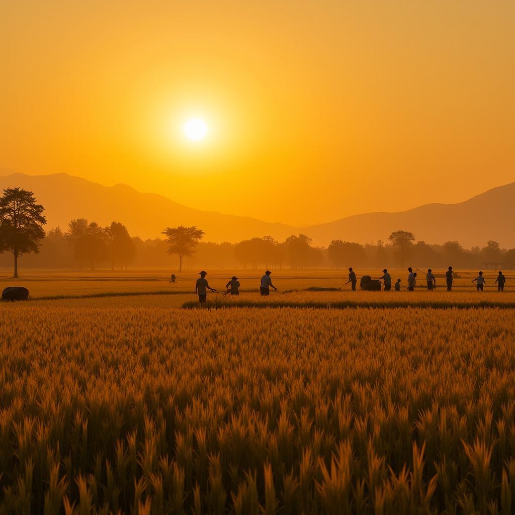 Cánh đồng lúa chín vàng trong phim Hoa Cỏ May