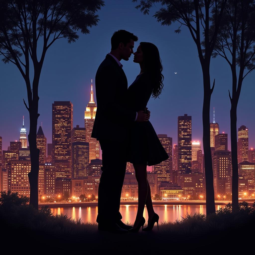 Couple in Love amidst City Lights