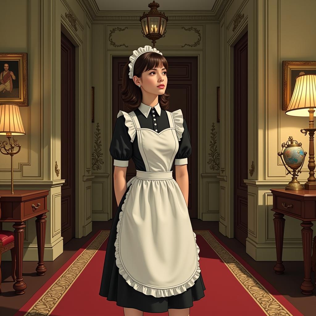 Young Maid in a Grand Mansion