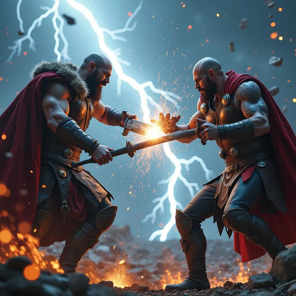 Cuộc đối đầu giữa Kratos và Thor