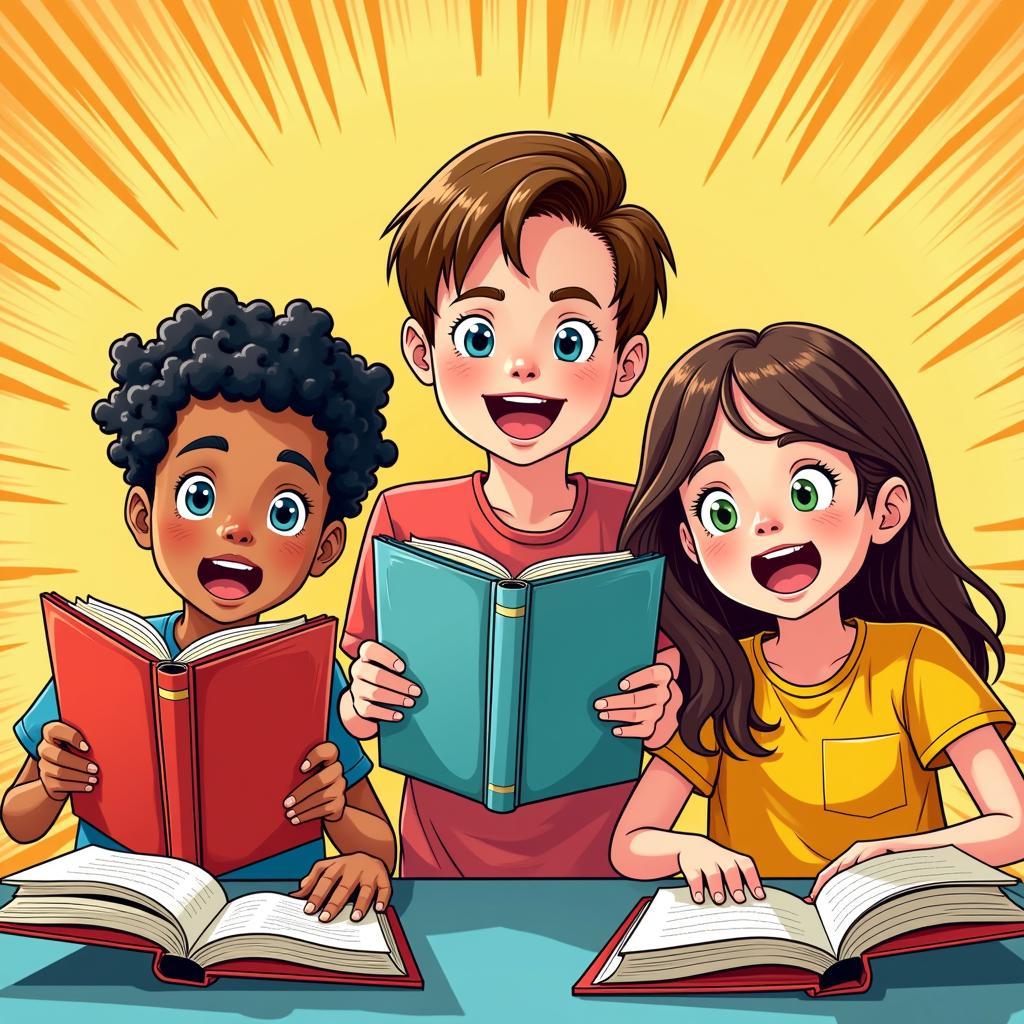 Children Learning English with Comics