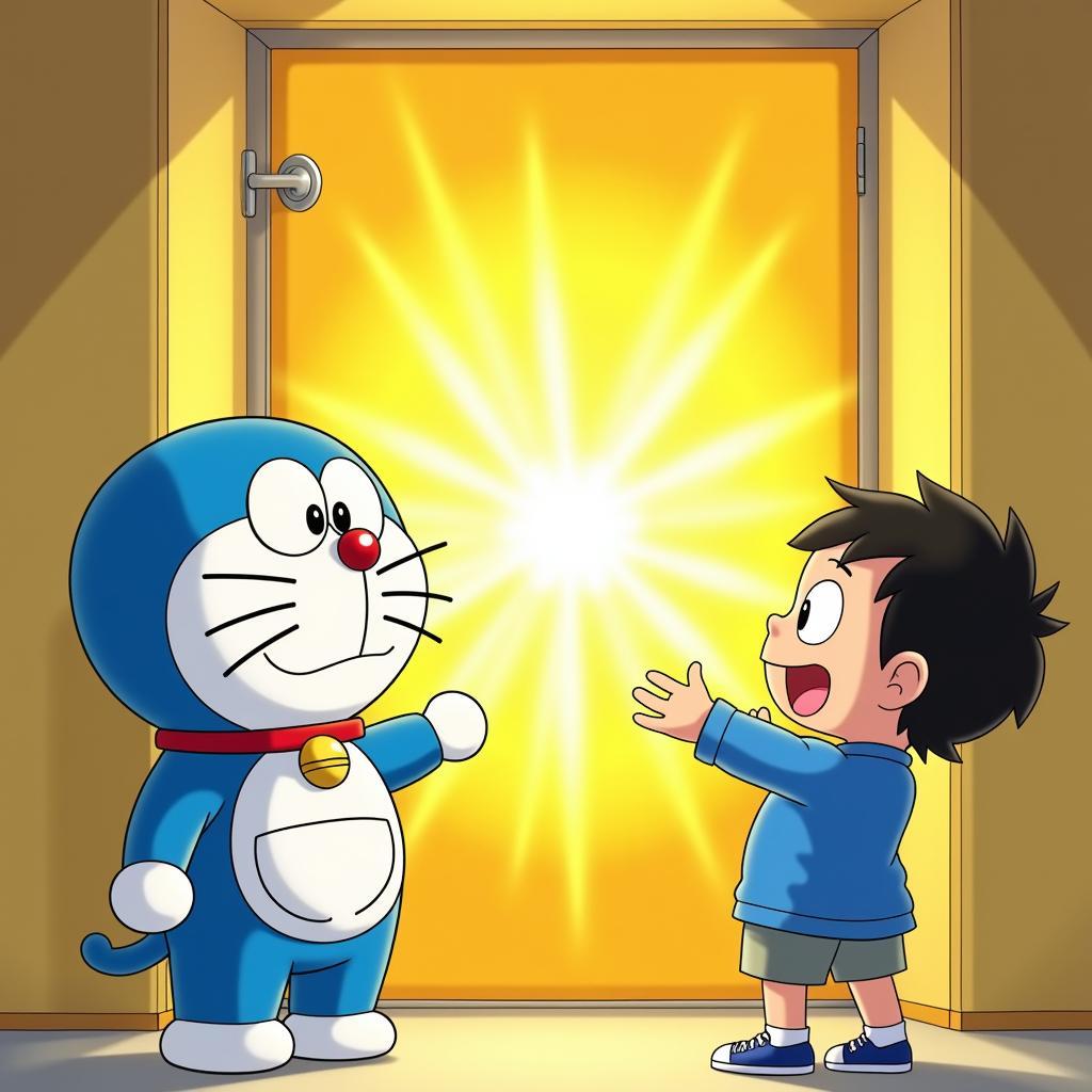 Doraemon and Nobita using Anywhere Door