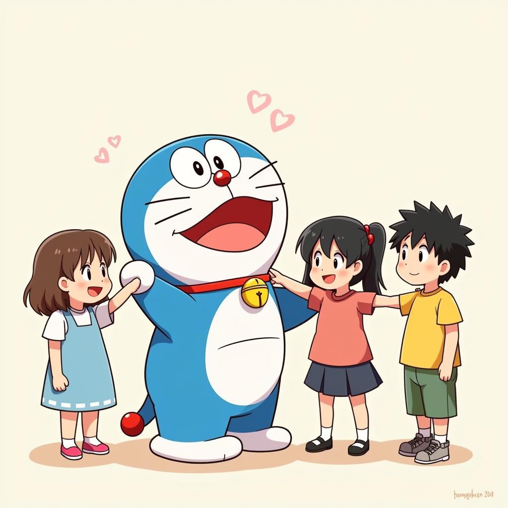 Doraemon và nhóm bạn vùng tay bên nhau