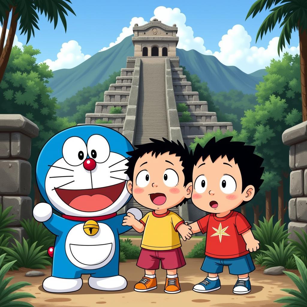 Doraemon và Nobita cùng Tiauanaco