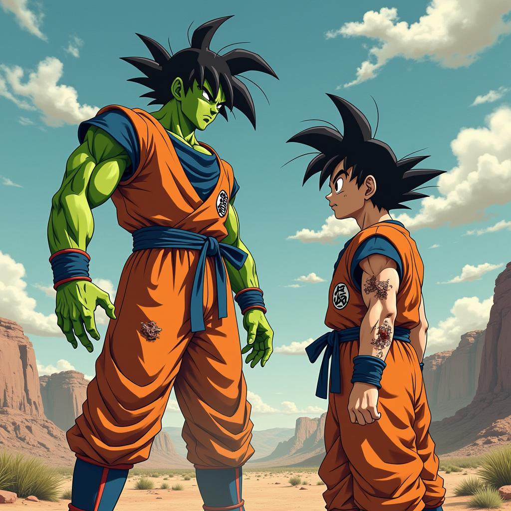 Goku confronts Piccolo