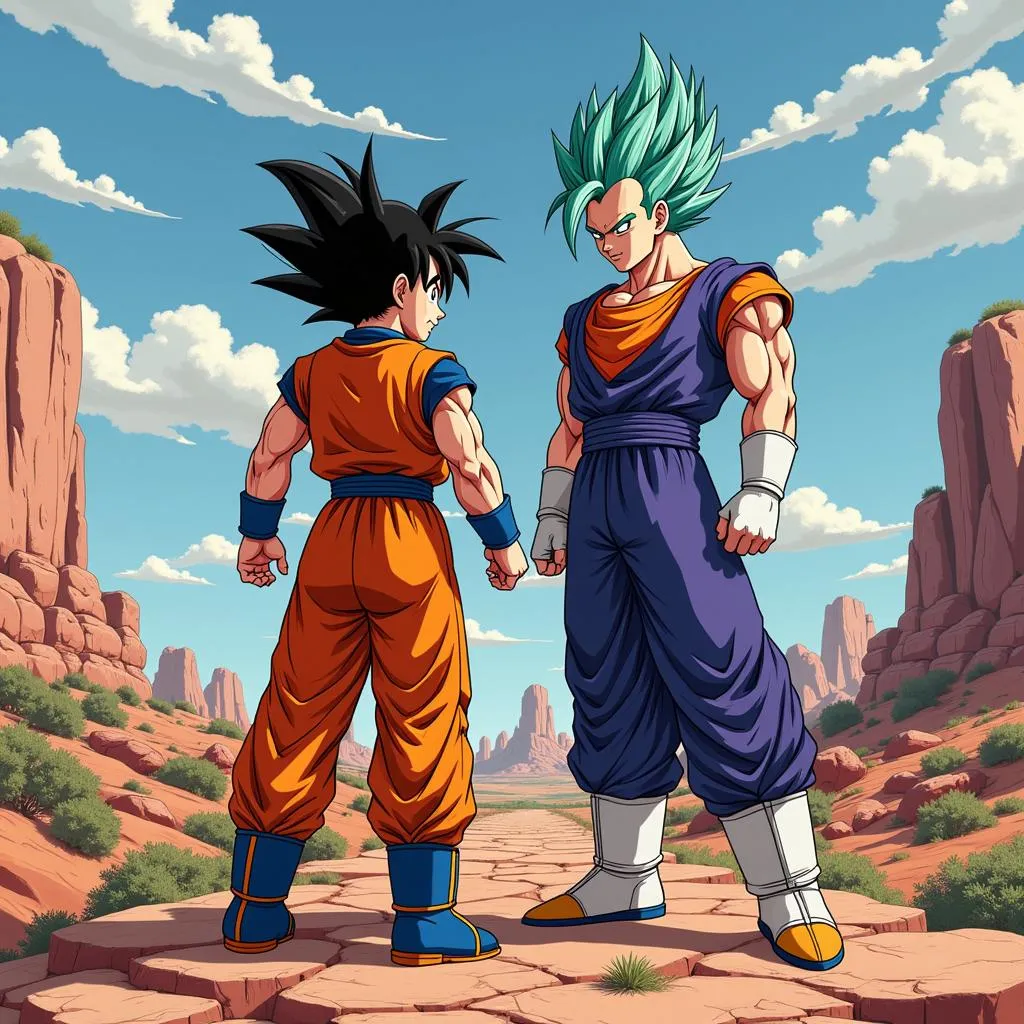 Goku và Vegeta đối đầu