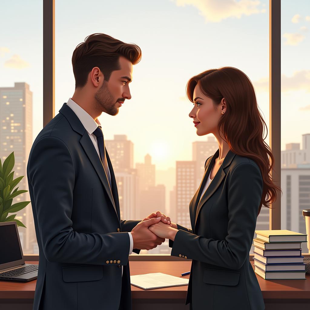 The CEO falls in love with his secretary