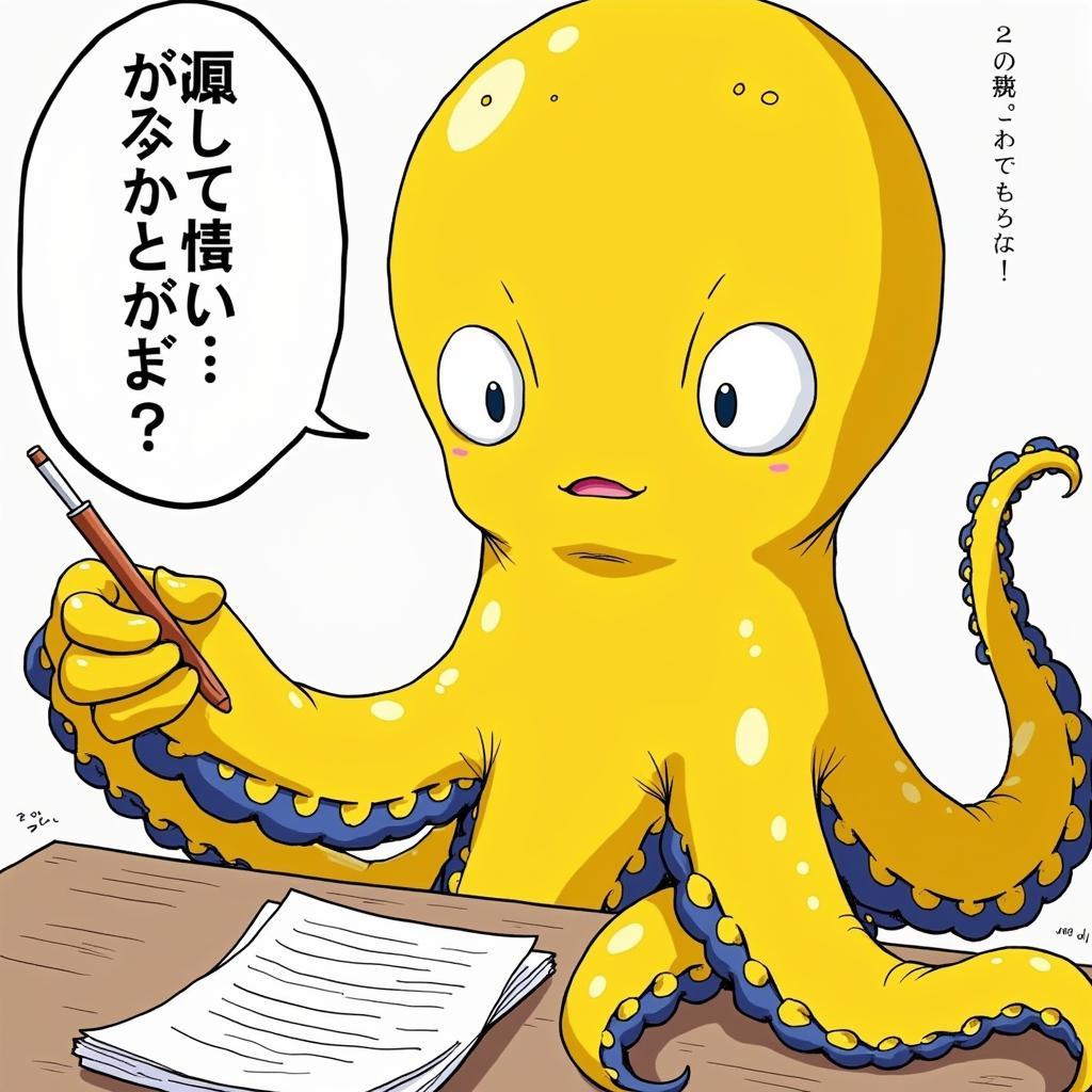 Hình ảnh Koro-sensei trong lớp học ám sát truyện tranh