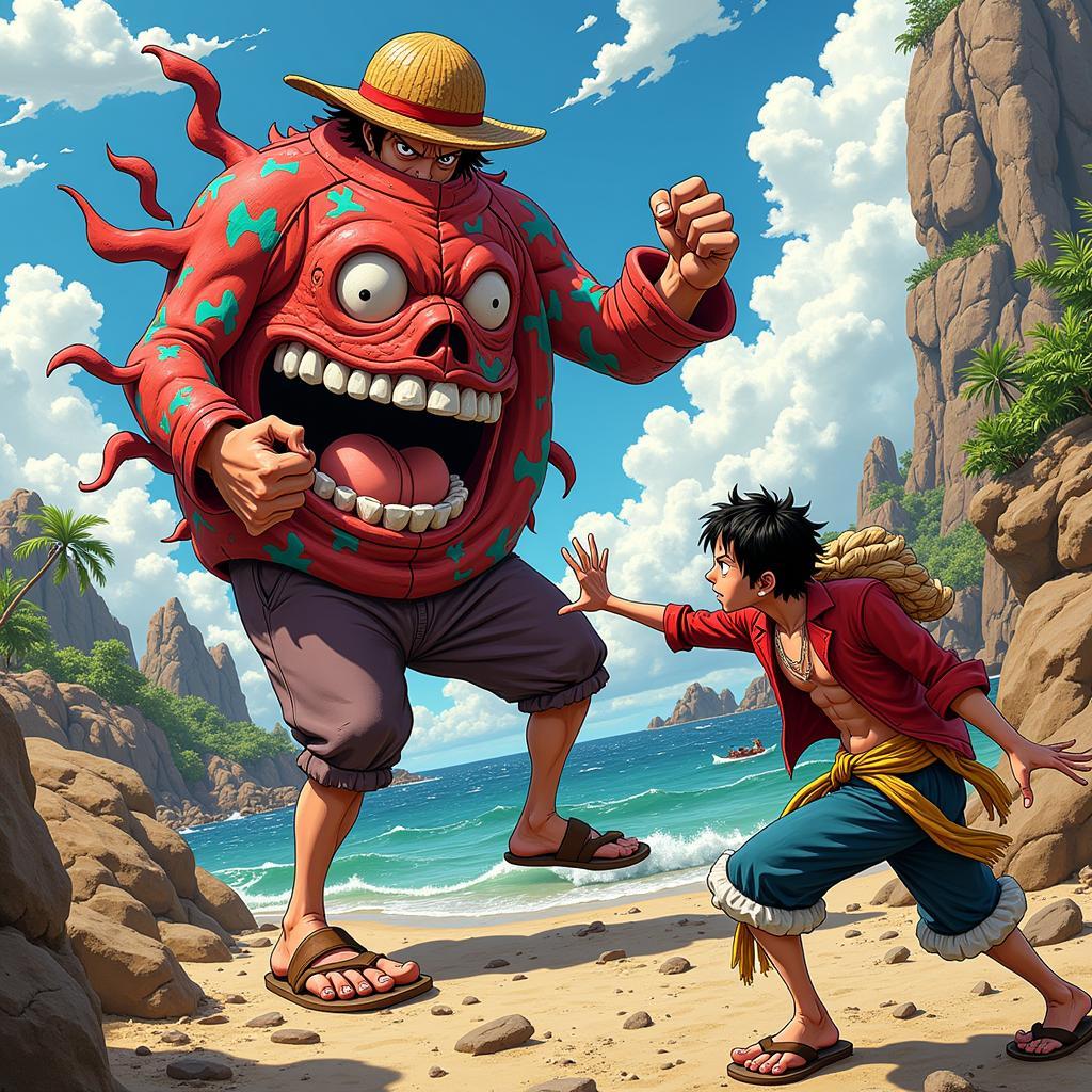 Luffy và Katakuri đối đầu