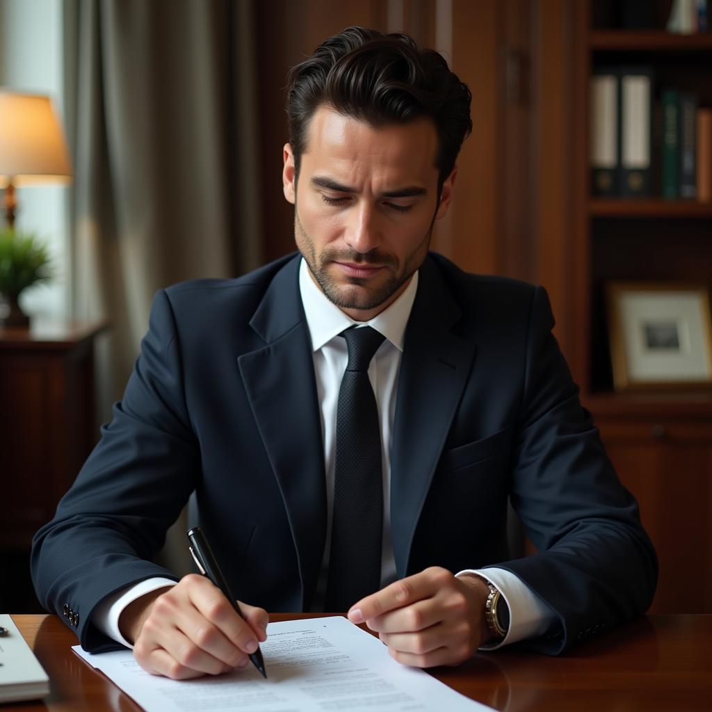 The male lead, dressed in regal attire, gazes intensely at a scroll.