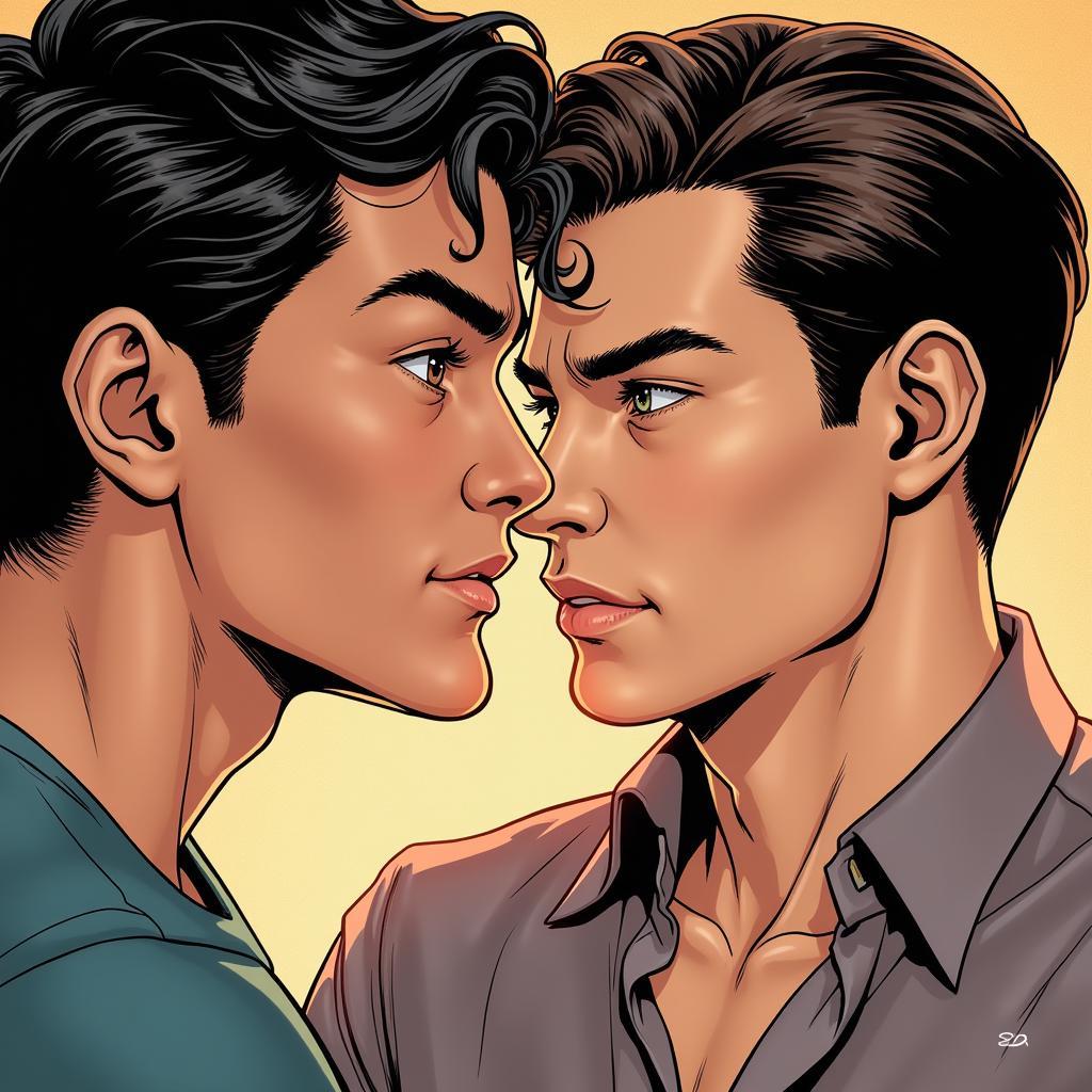 Exquisite art style in gay comics