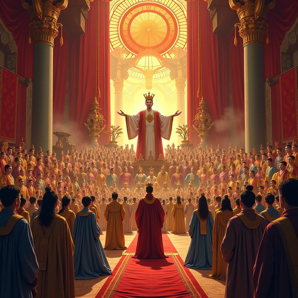 The main character ascending the throne