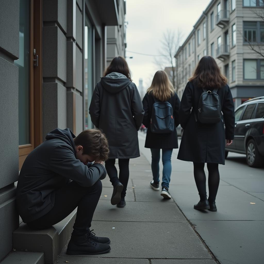 Friends Turning Their Backs