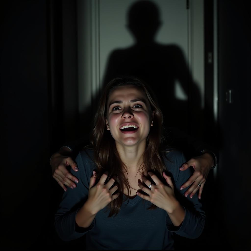 A young woman being kidnapped in the dead of night