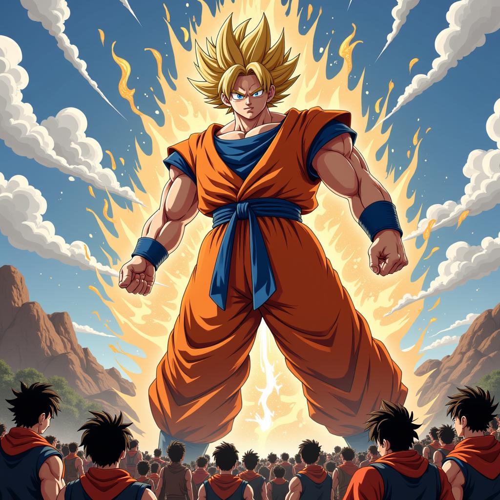 Son Goku biến hình khổng lồ đối đầu Quy Lão Tiên Sinh