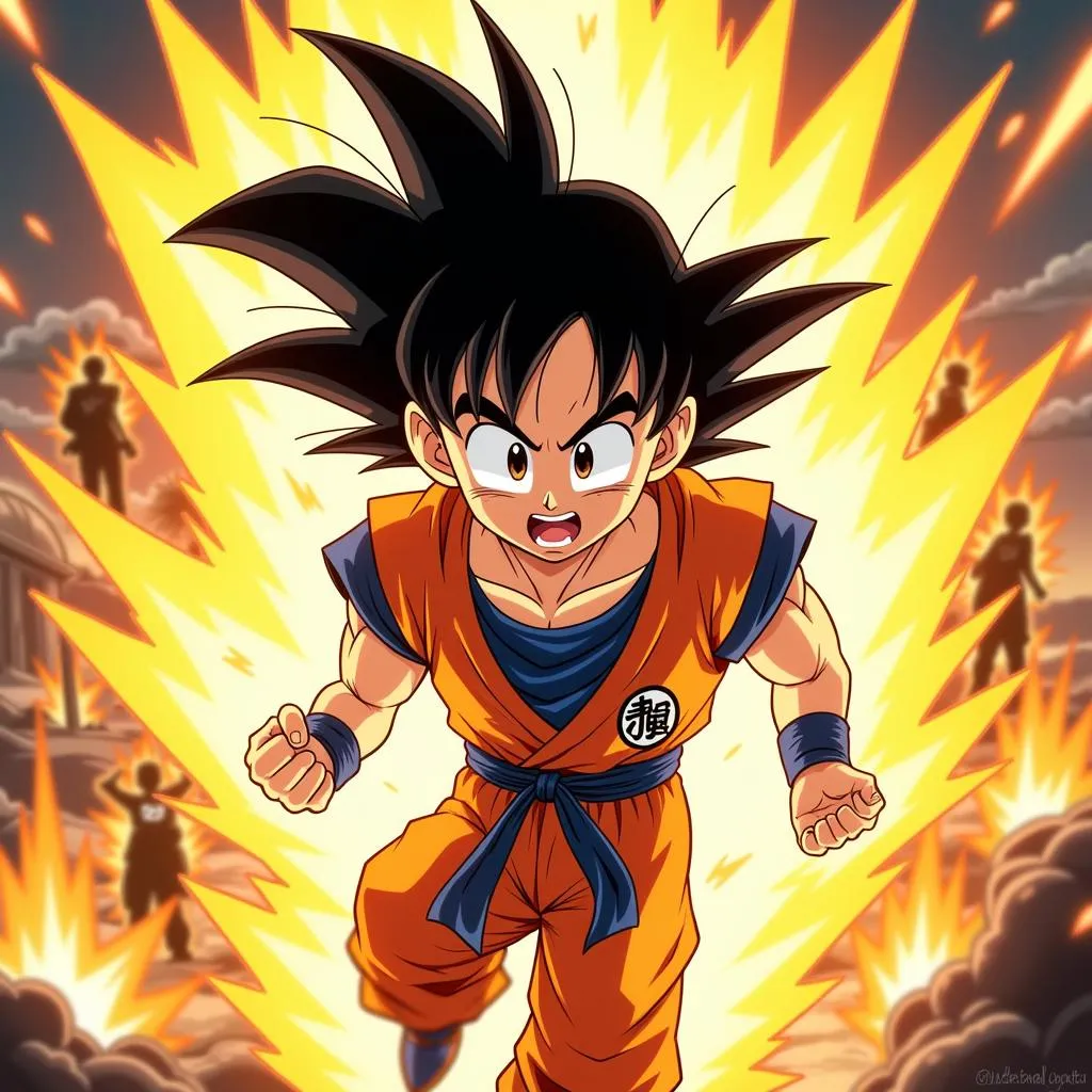 Goku Siêu Saiyan gia nhập trận chiến