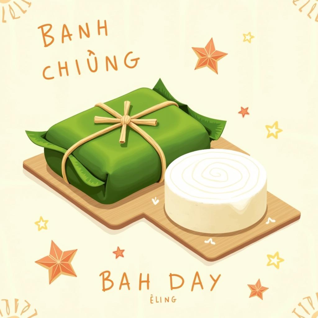 Tranh Minh Họa Bánh Chưng Bánh Dày