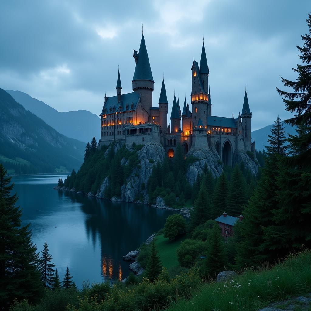 Hình ảnh Hogwarts trong Harry Potter và Hòn đá phù thủy