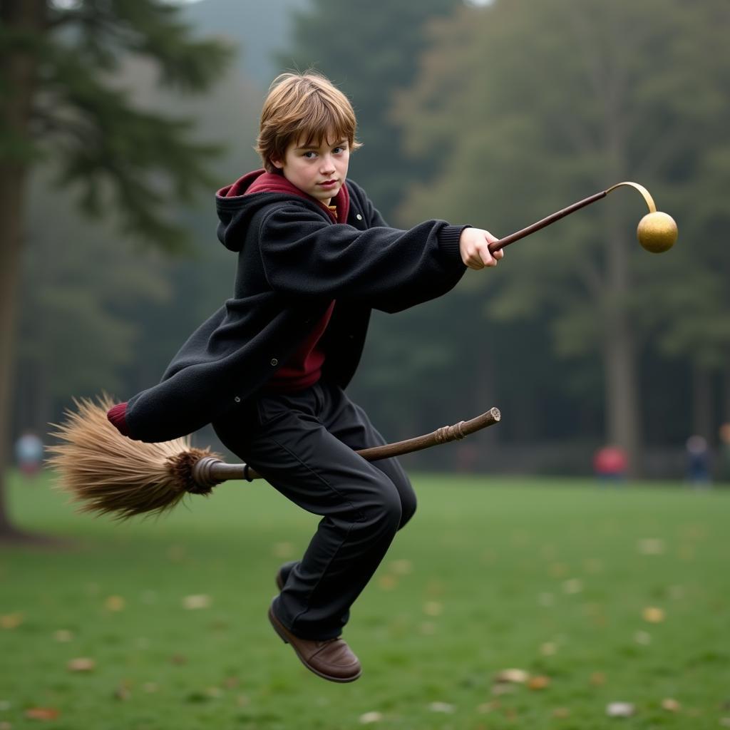 Harry Potter chơi Quidditch trong Harry Potter và Hòn đá phù thủy