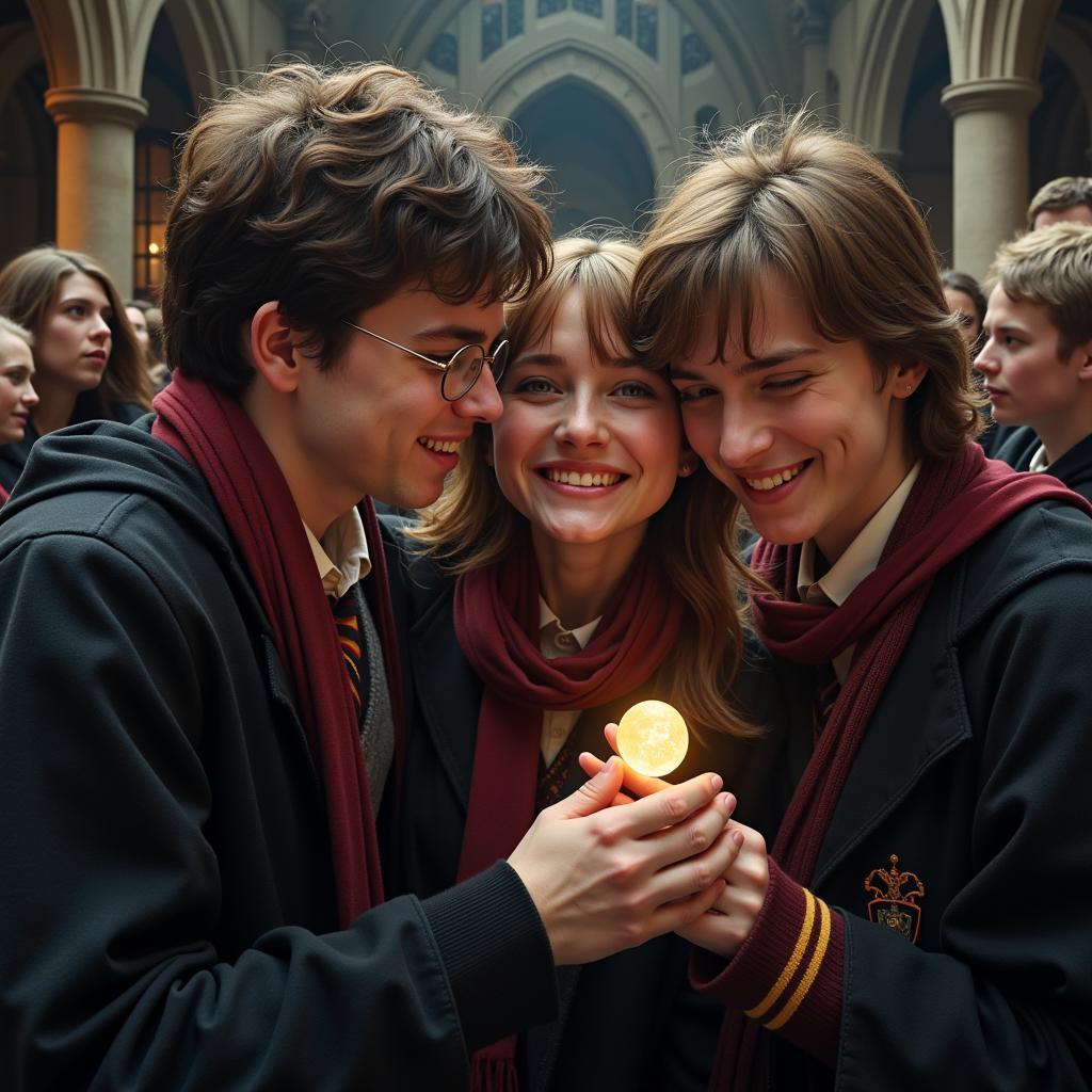 Harry, Ron và Hermione chiến thắng