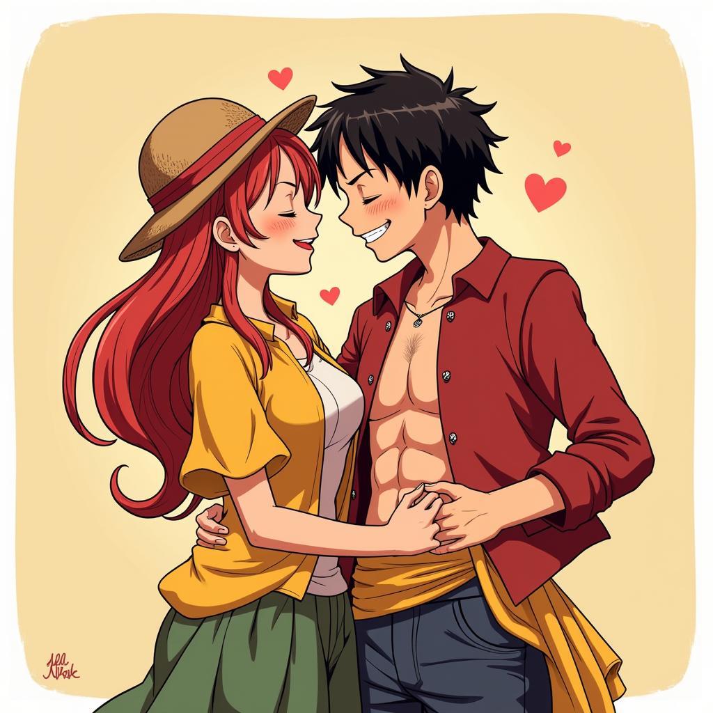 Luffy và Nami tình cảm