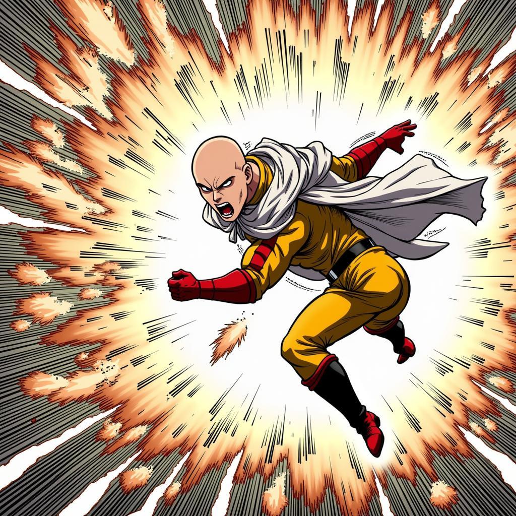 Cảnh hành động trong One Punch Man tập 21