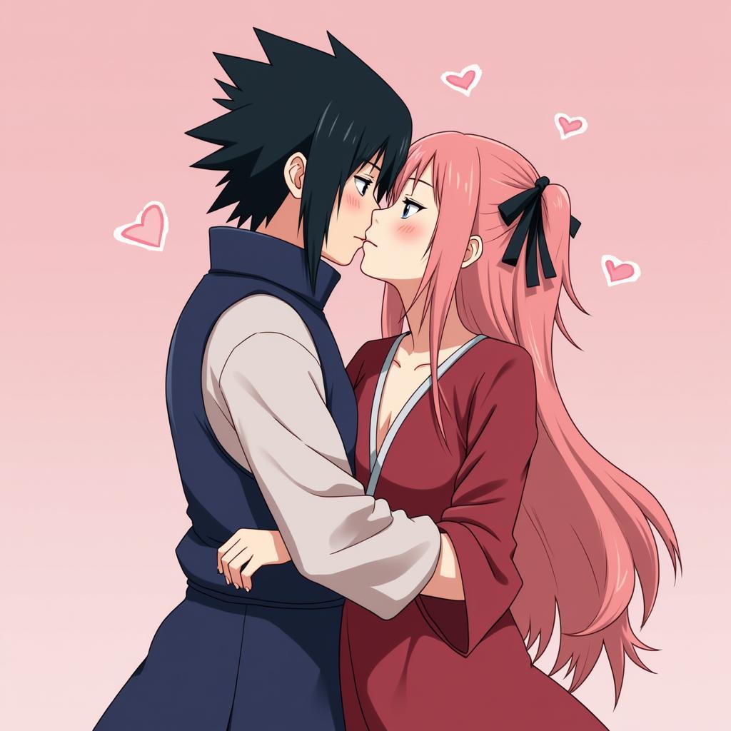 Sasusaku Hôn Nhau