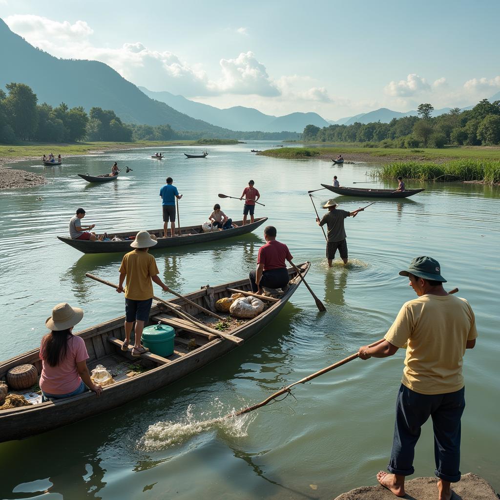 Người dân Cà Mau mưu sinh trên sông nước