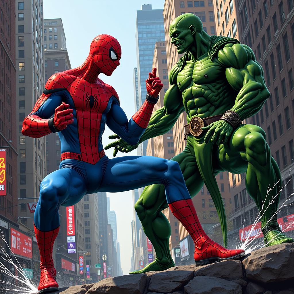 Spider-Man đối đầu Green Goblin trong truyện tranh