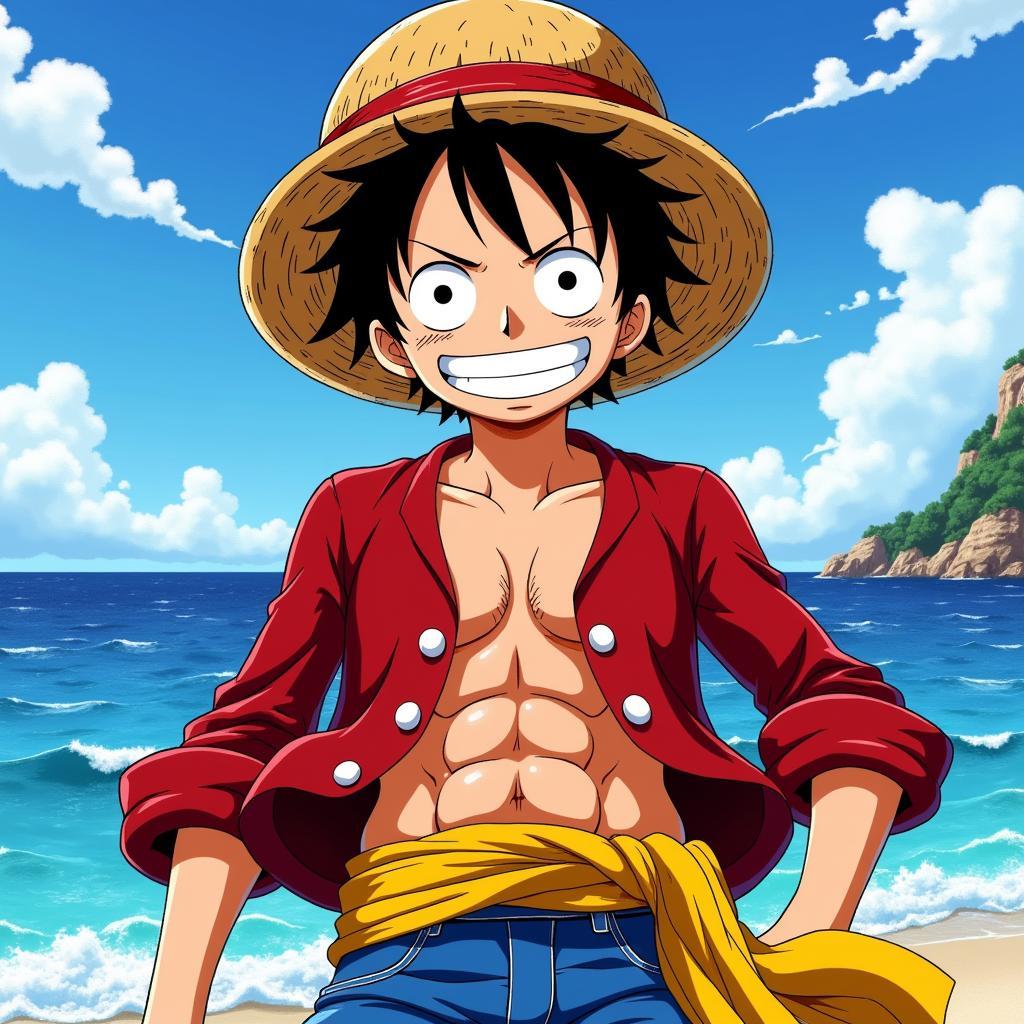 Hình ảnh Luffy trong truyện tranh One Piece phiên bản màu