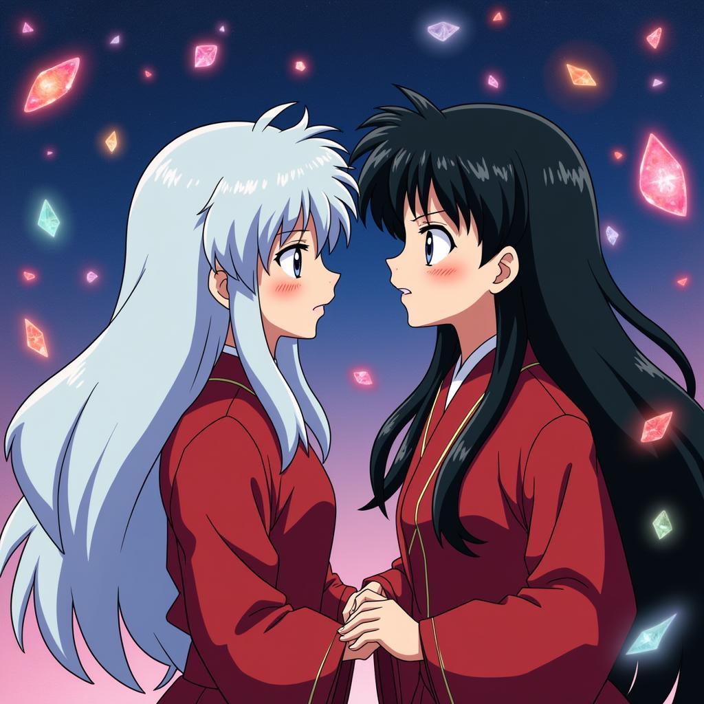 Kikyo và Inuyasha trong tập 12