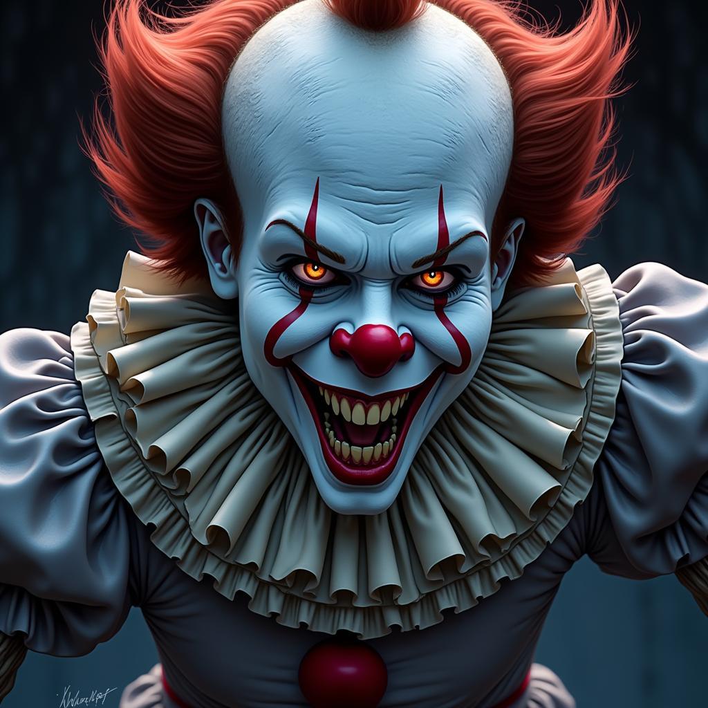 Hình ảnh gã hề ma quái Pennywise trong truyện It