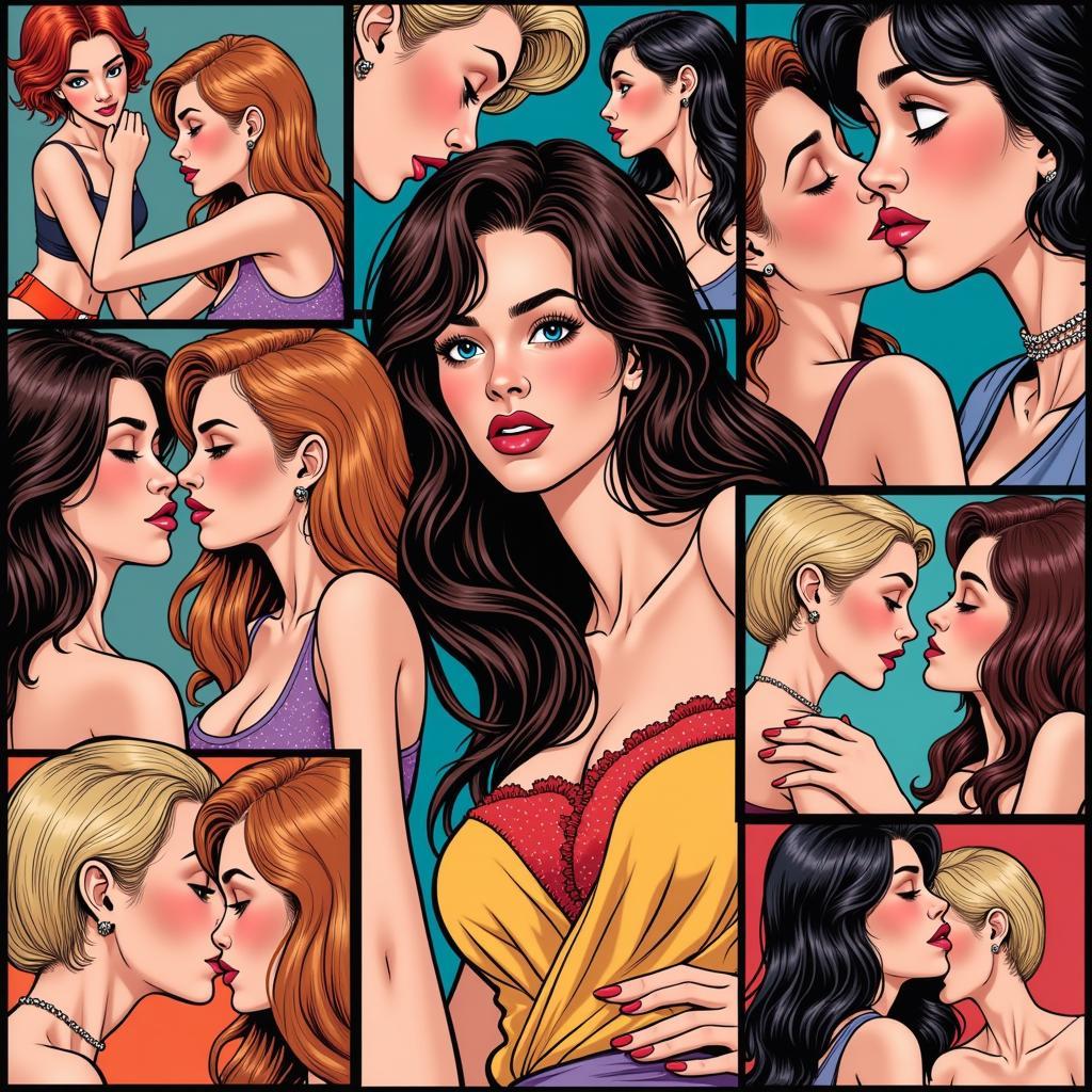 Colorful world of lesbian sex comics