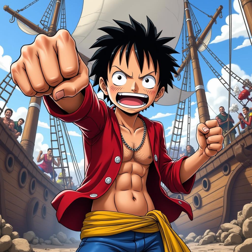 One Piece - Luffy tung cú đấm